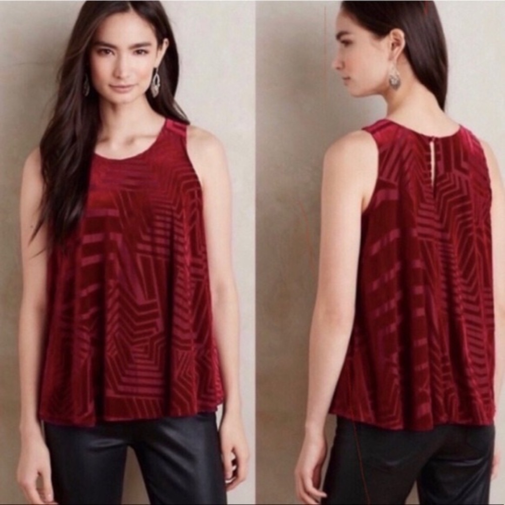 Anthropologie Sunday in Brooklyn velvet tank